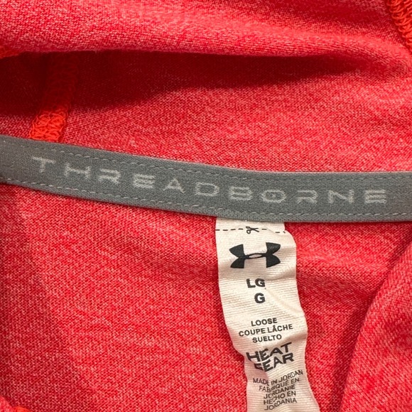 Under Armour Hoodie Womens Sz XL Pink Heatgear Lightweight Stretch Thumb Holes - Picture 5 of 8